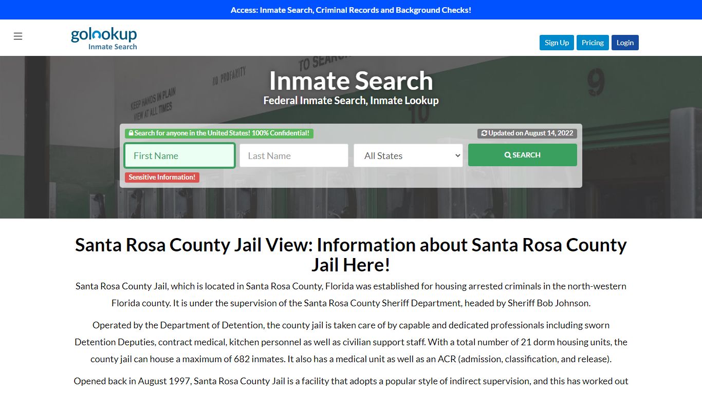 Santa Rosa County Jail, Santa Rosa County Jail View