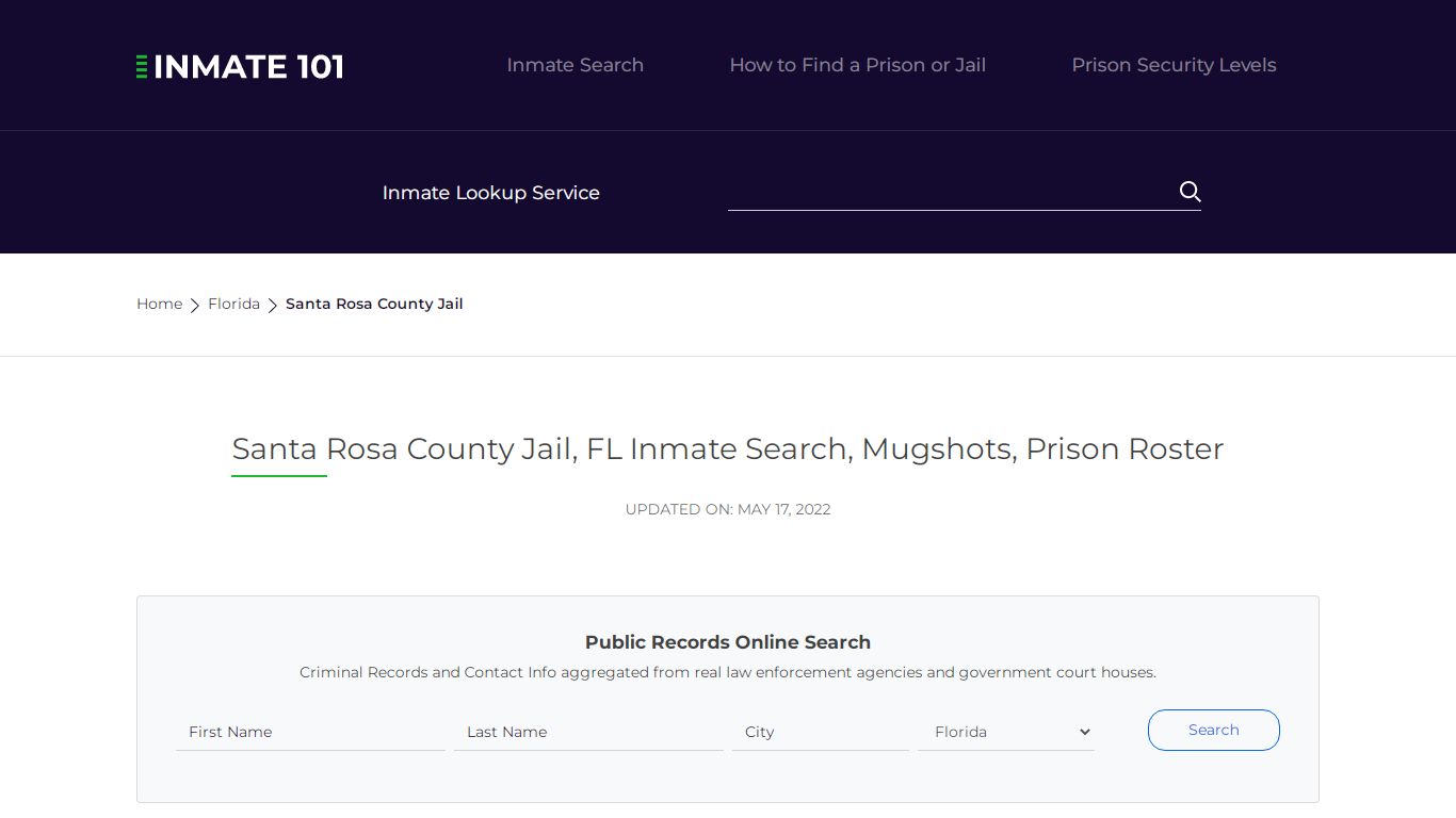 Santa Rosa County Jail, FL Inmate Search, Mugshots, Prison ...